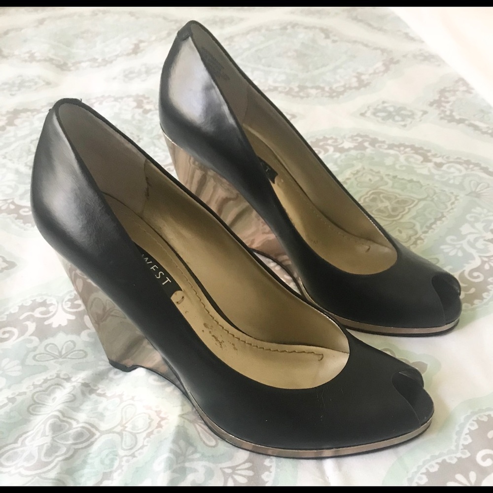 Black Nine West Wedges size 5 M
